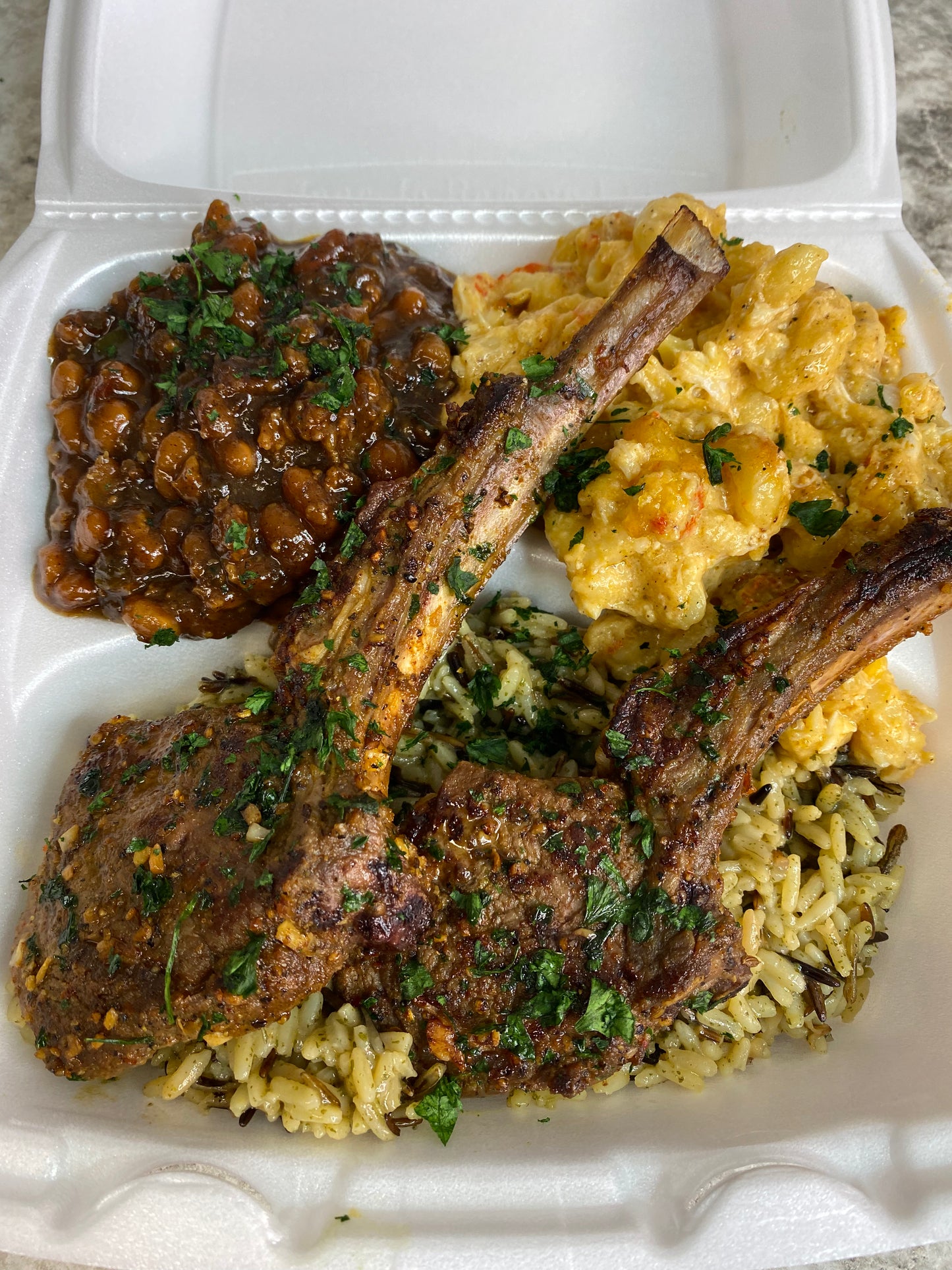 Lamb Chops w/ 2 Homemade Sides